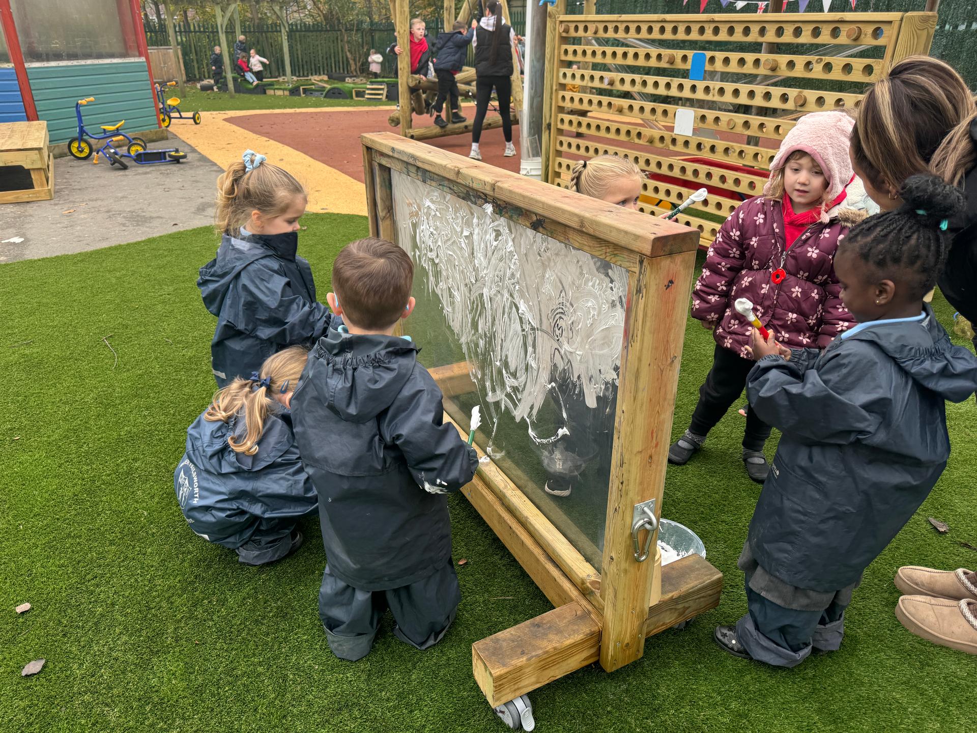 Moveable paint panels for schools