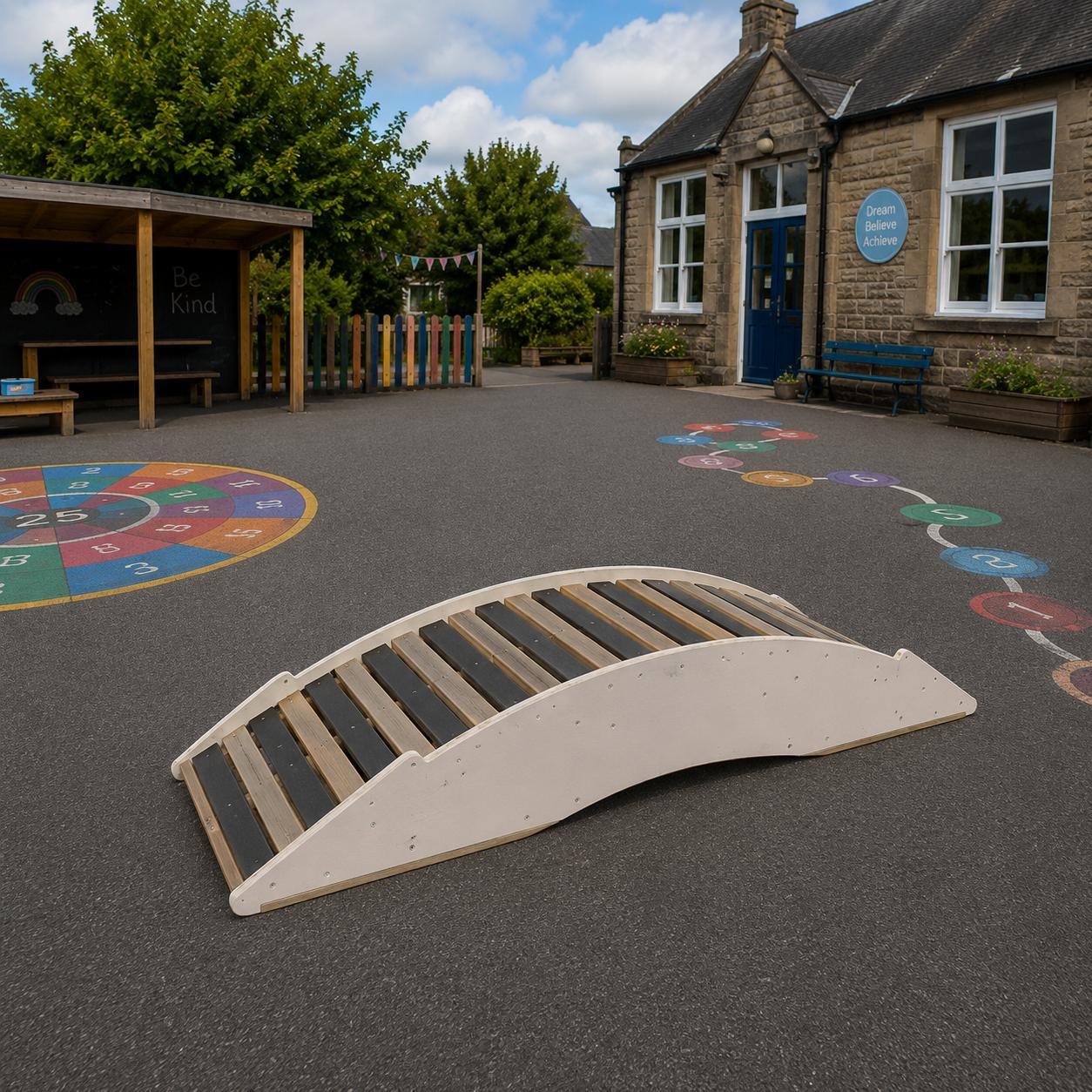 Our Play Bridge walkway placed on a school playground.