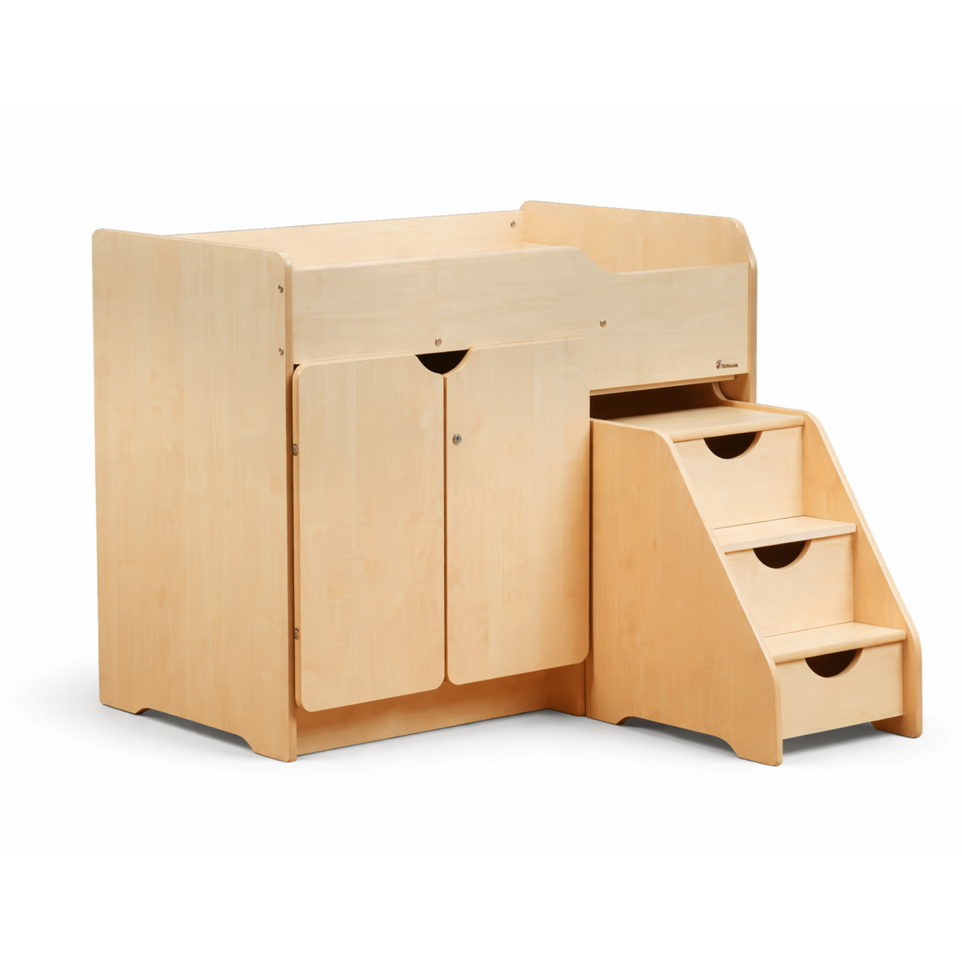 A 3D visualisation of the Millhouse Stepped Baby Changing Unit.