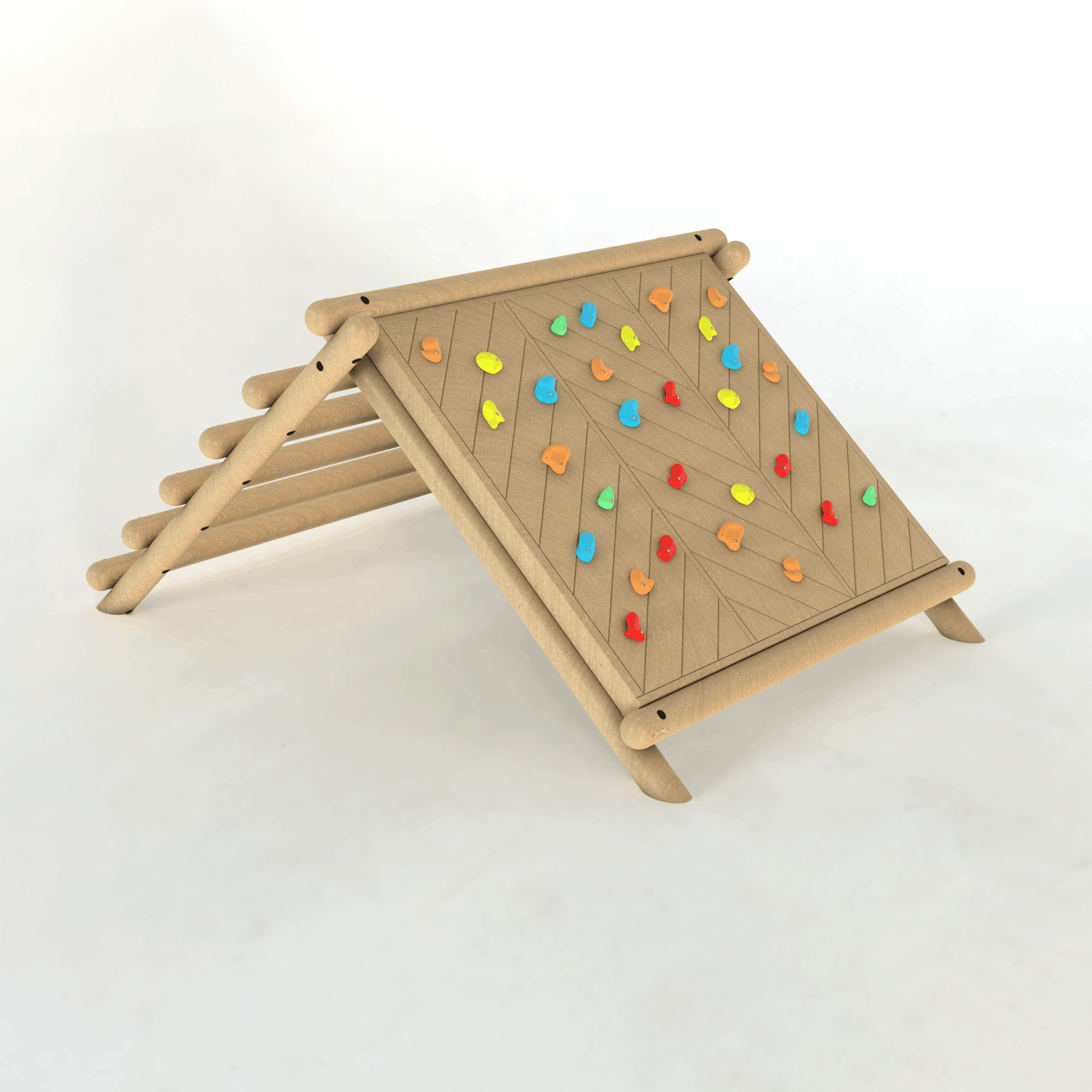 The Forest Log Climber with Climbing Panels as a 3D render on a white background.