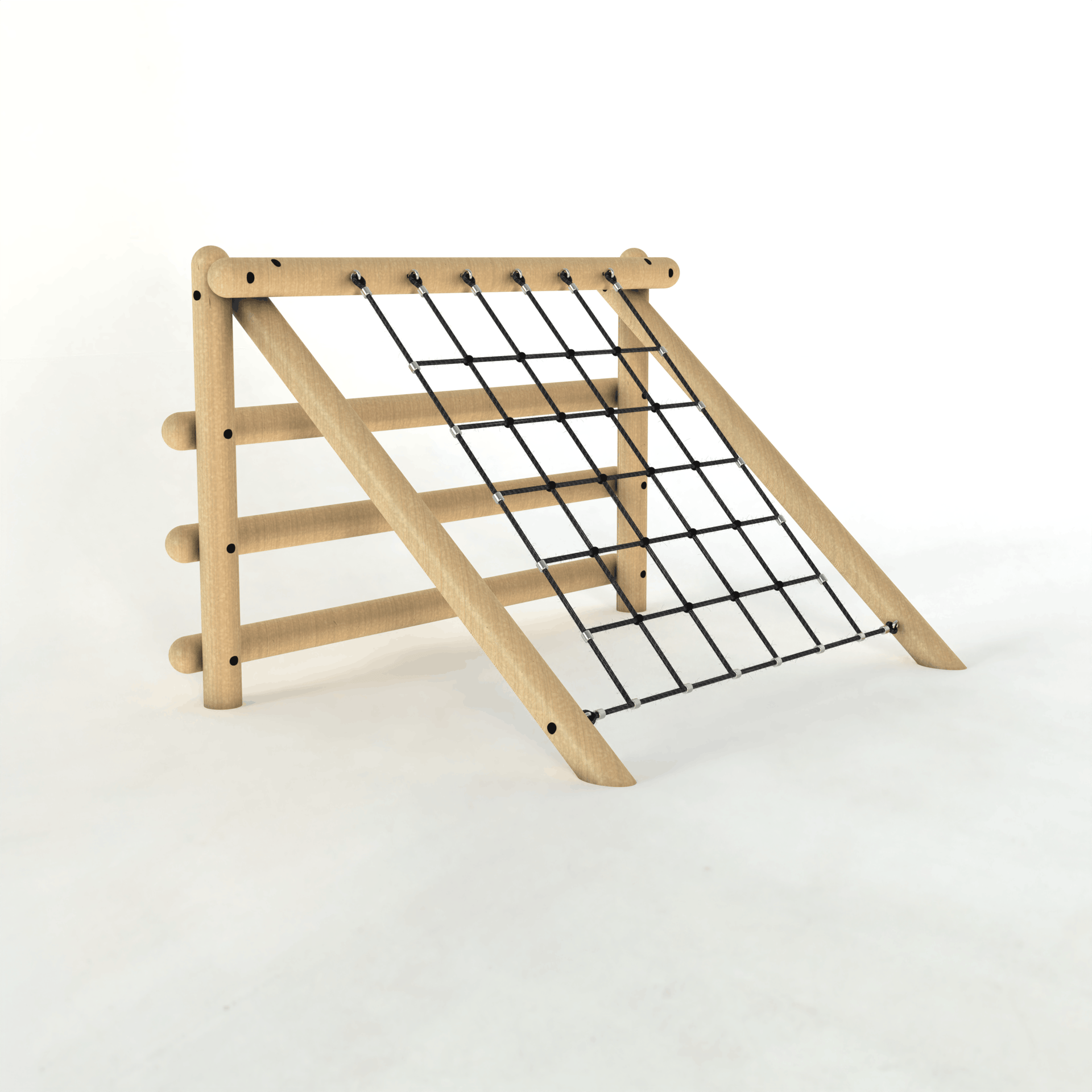 A 3D render of the Vertical Log Net Climber on a white background.