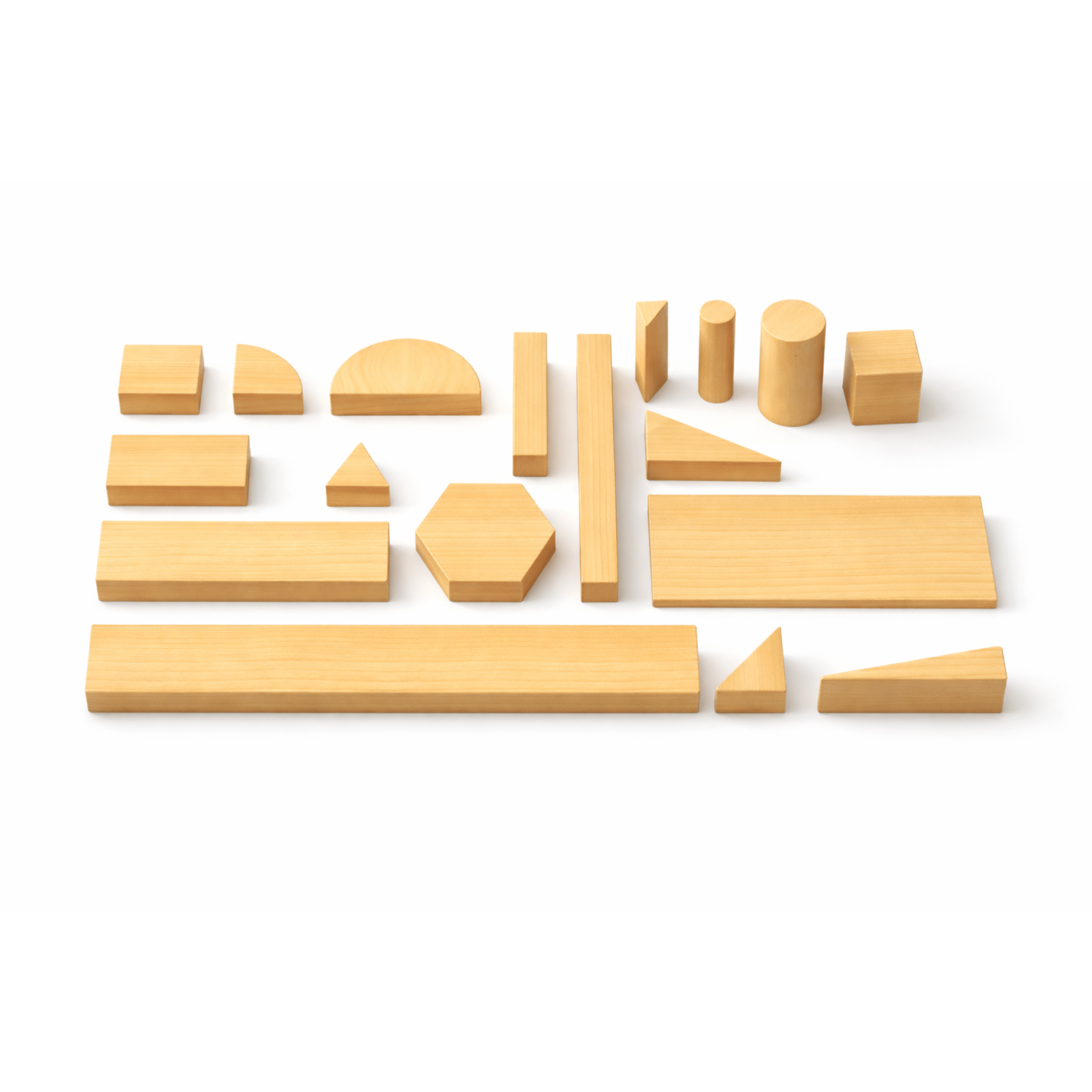 A 3D visualisation of all of the unique blocks within the Millhouse STEM Block Set.