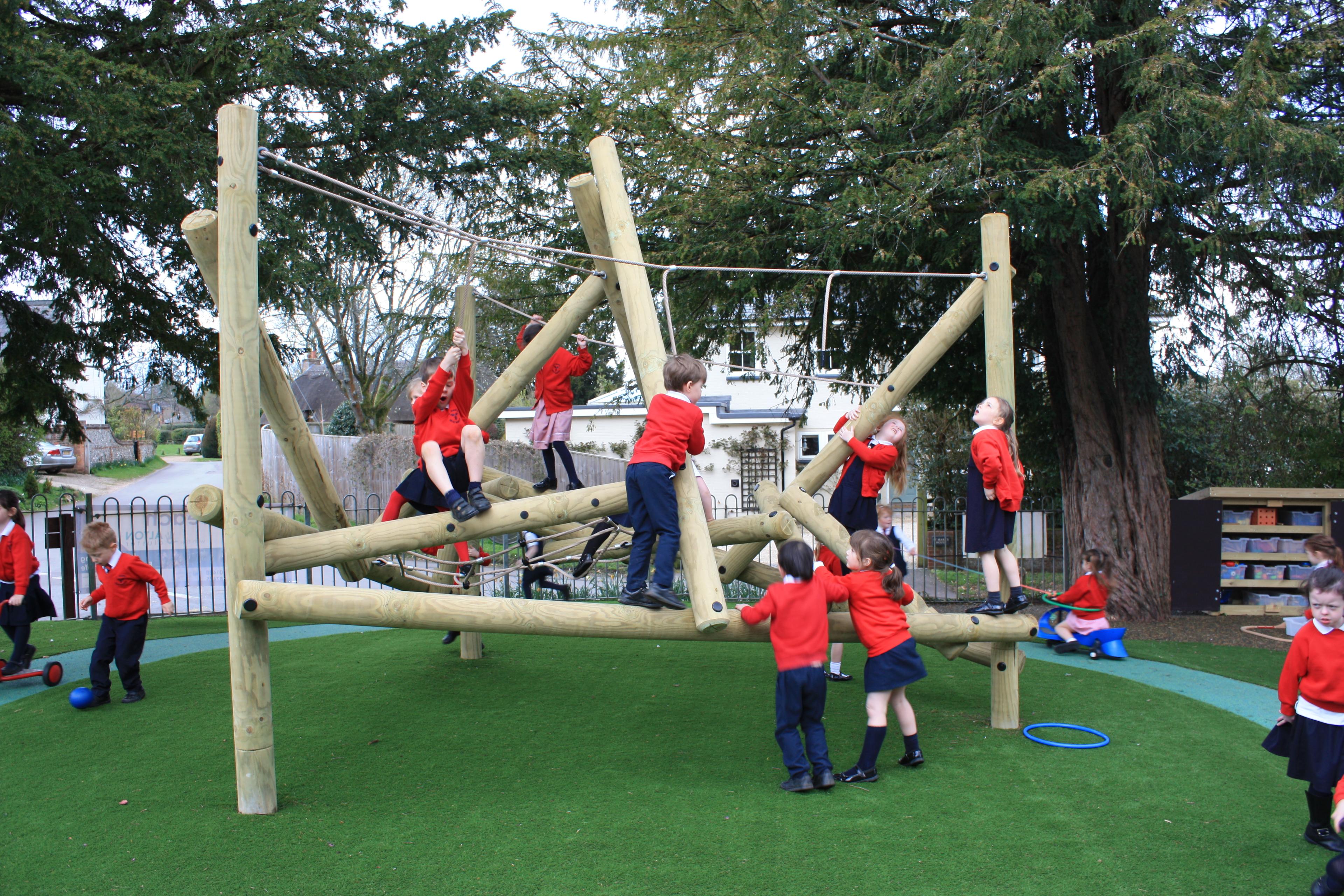 Wooden Bowfell Climber in a school playground