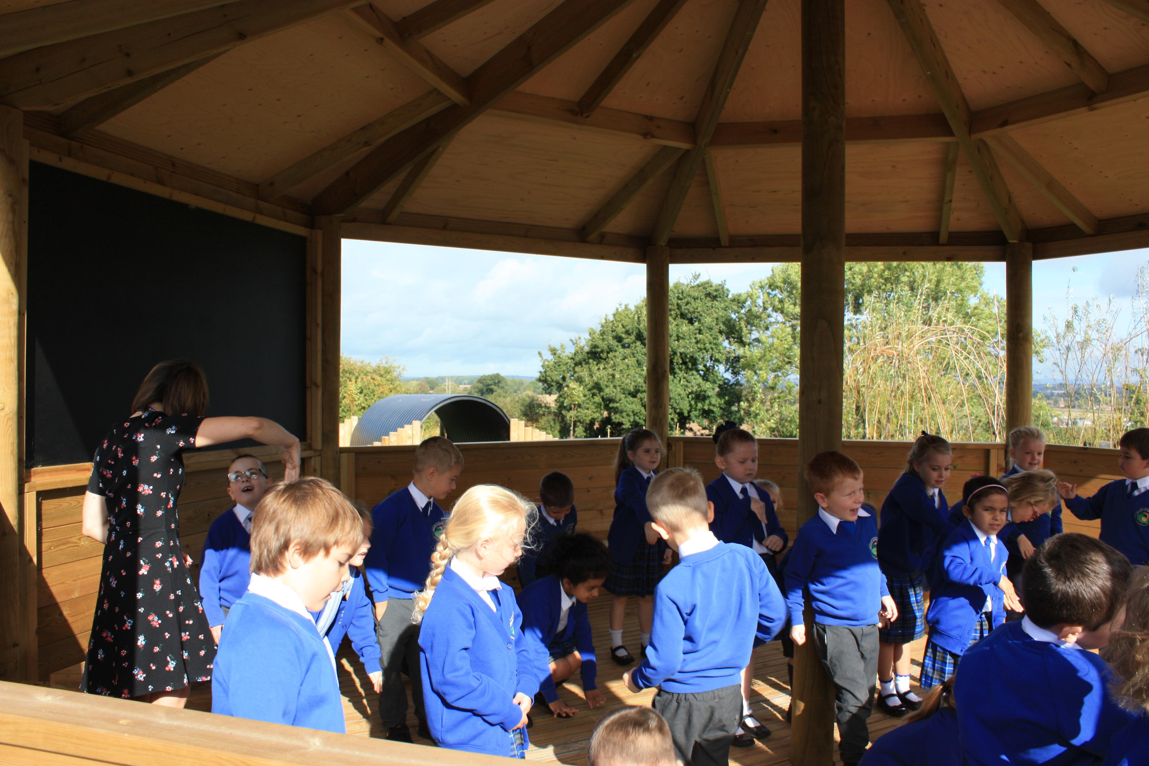 6m Wooden Octagonal Gazebo in School Playground