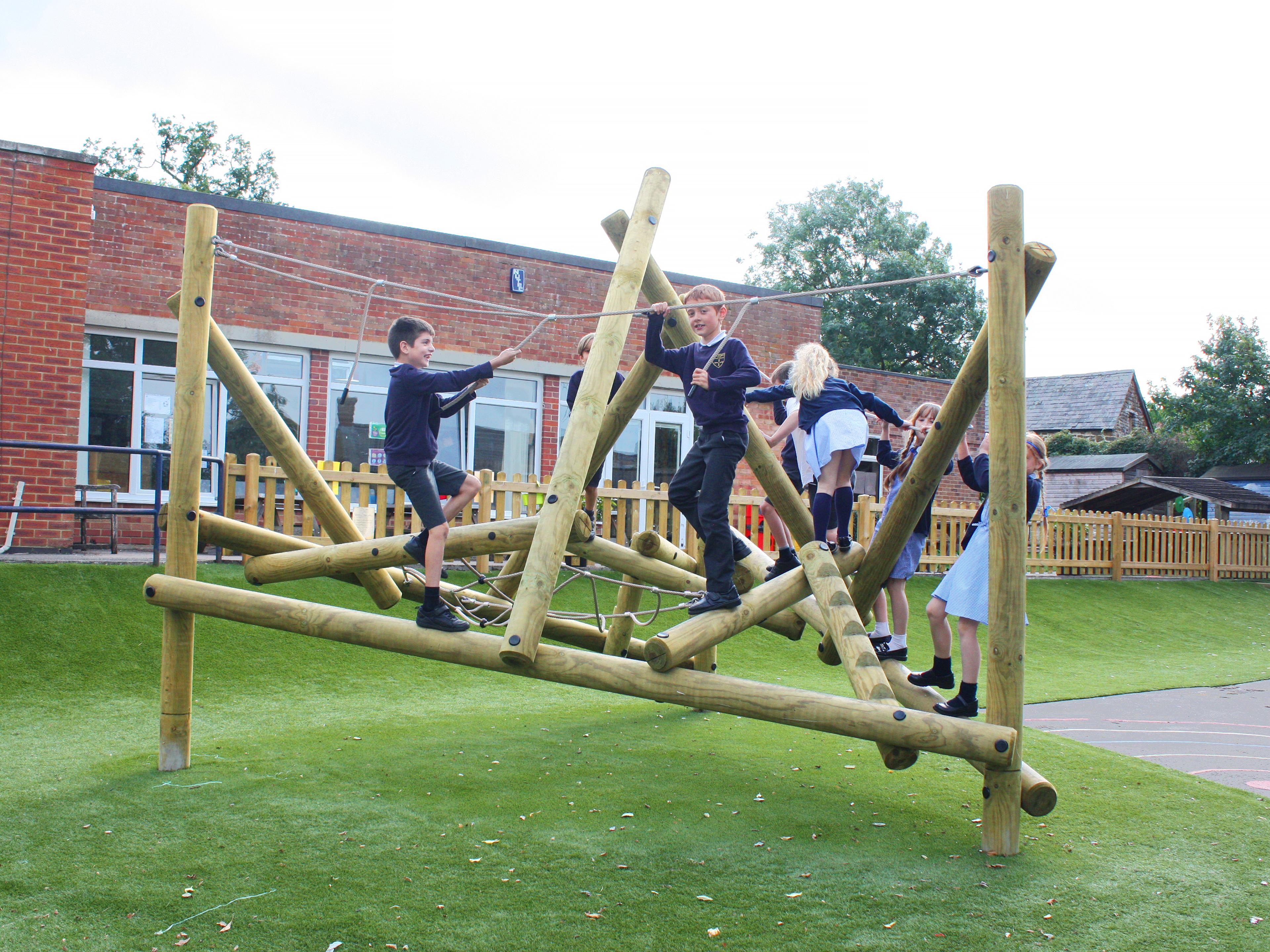 Wooden Bowfell Climber in a school playground