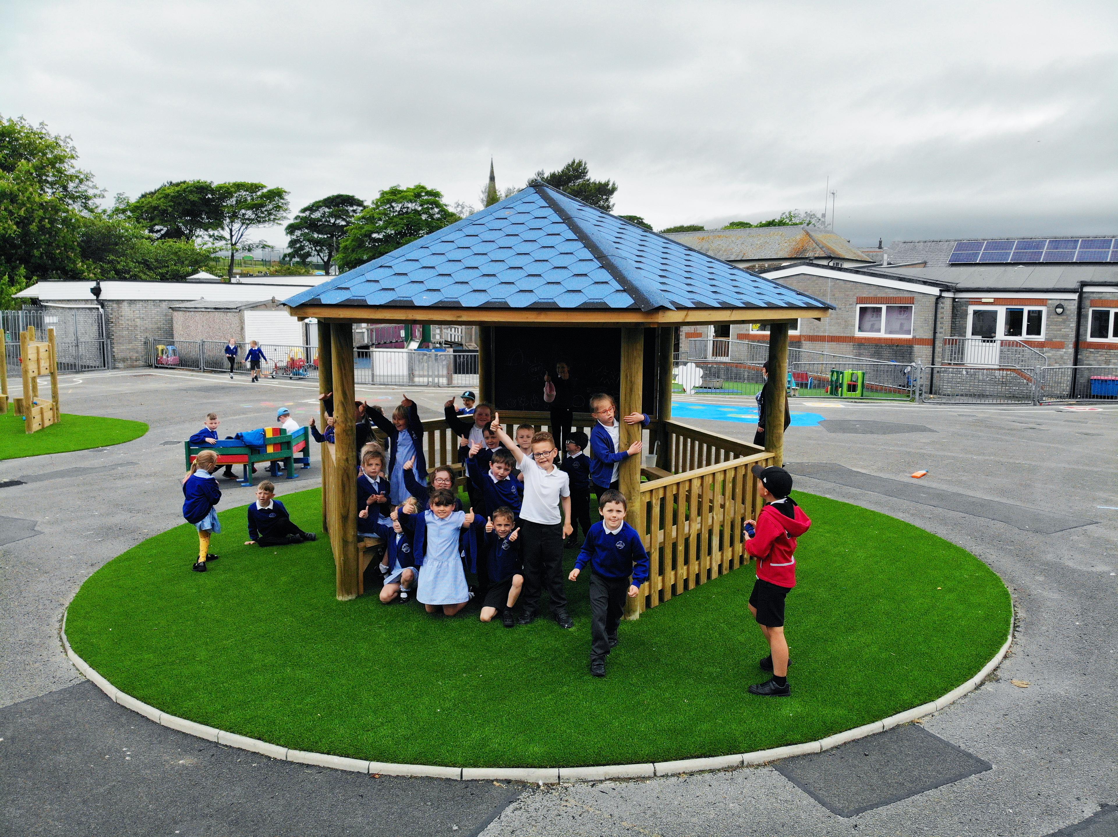5m Wooden Gazebo in school playground