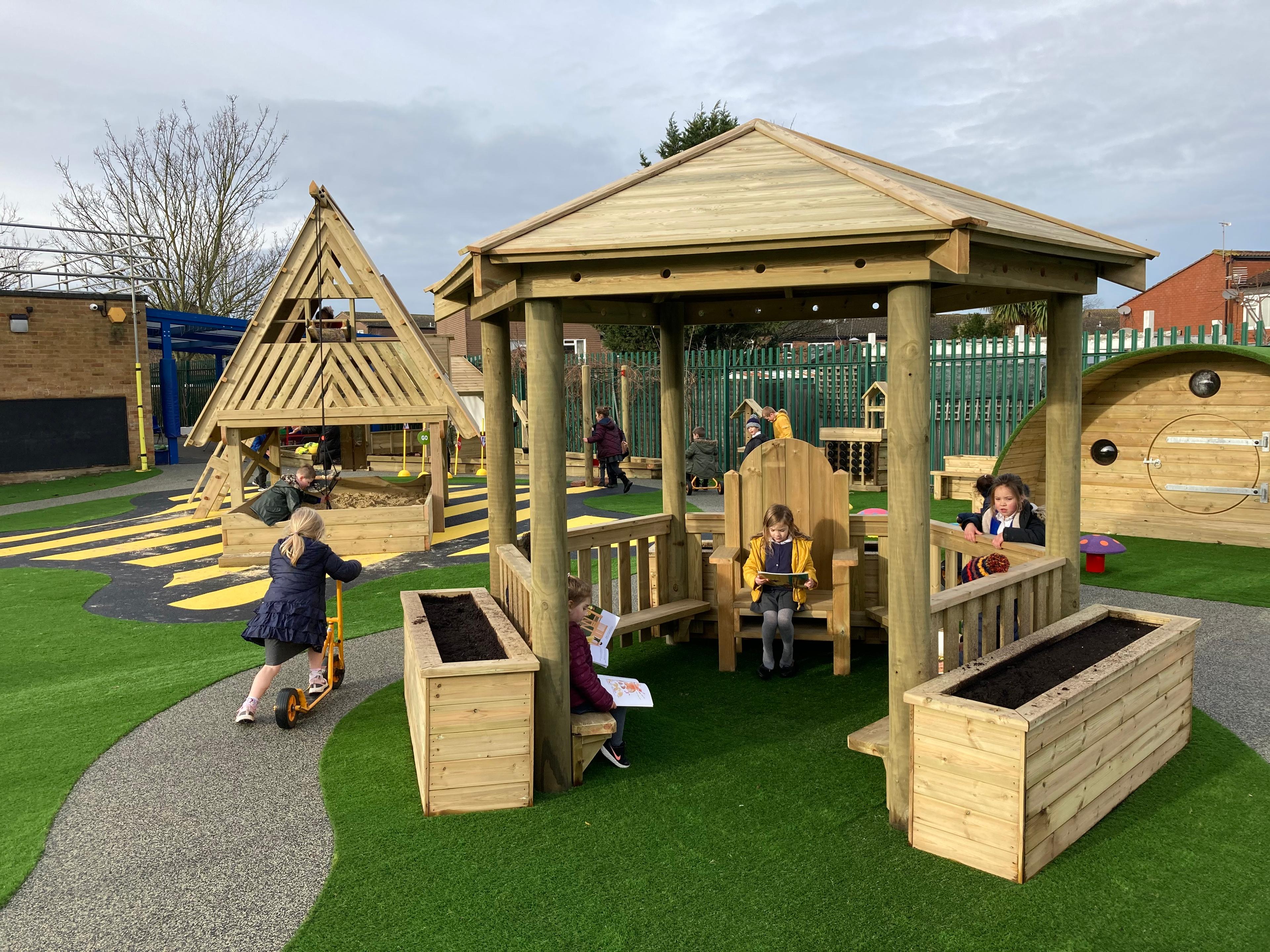 3.5M Outdoor Wooden Gazebo in school playground