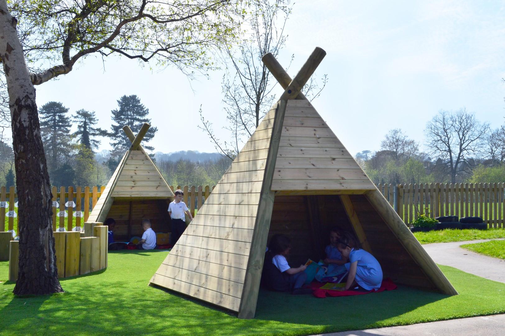 school playground den making