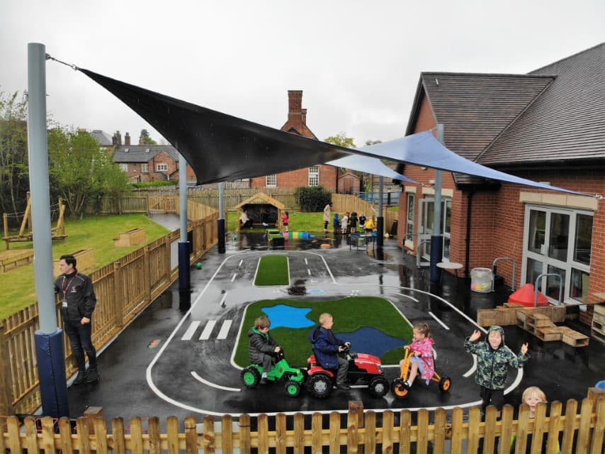 Thermoplastic playground markings