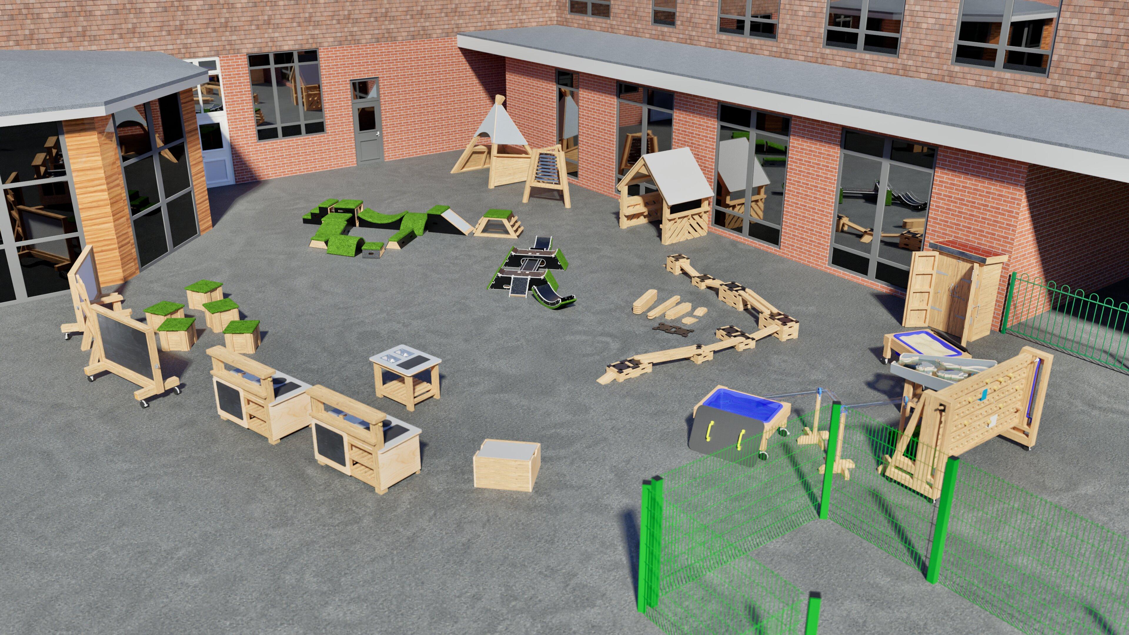Render of Outdoor Learning and Play bundle