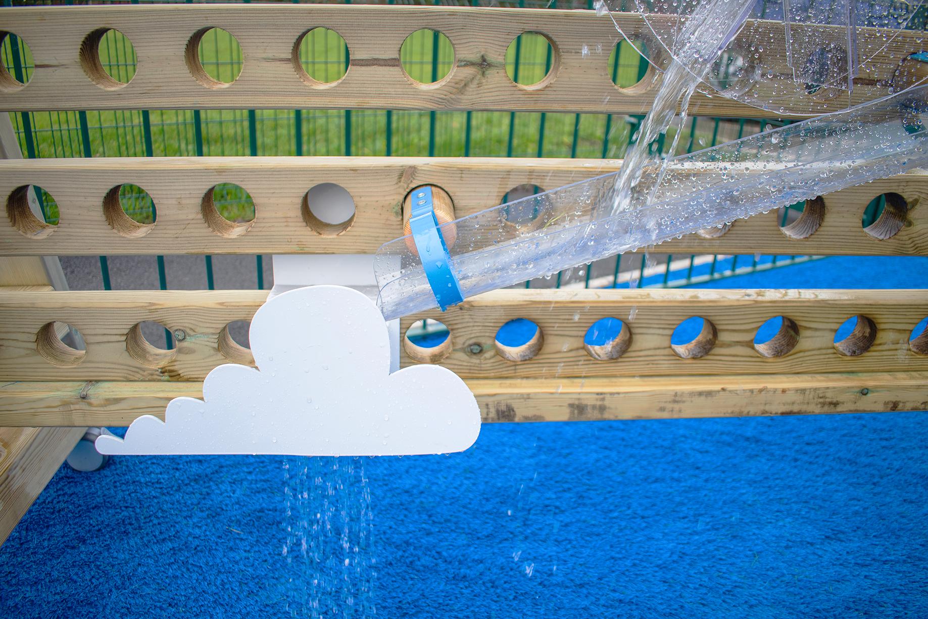 The water cloud which stores water at the bottom of the movable water wall